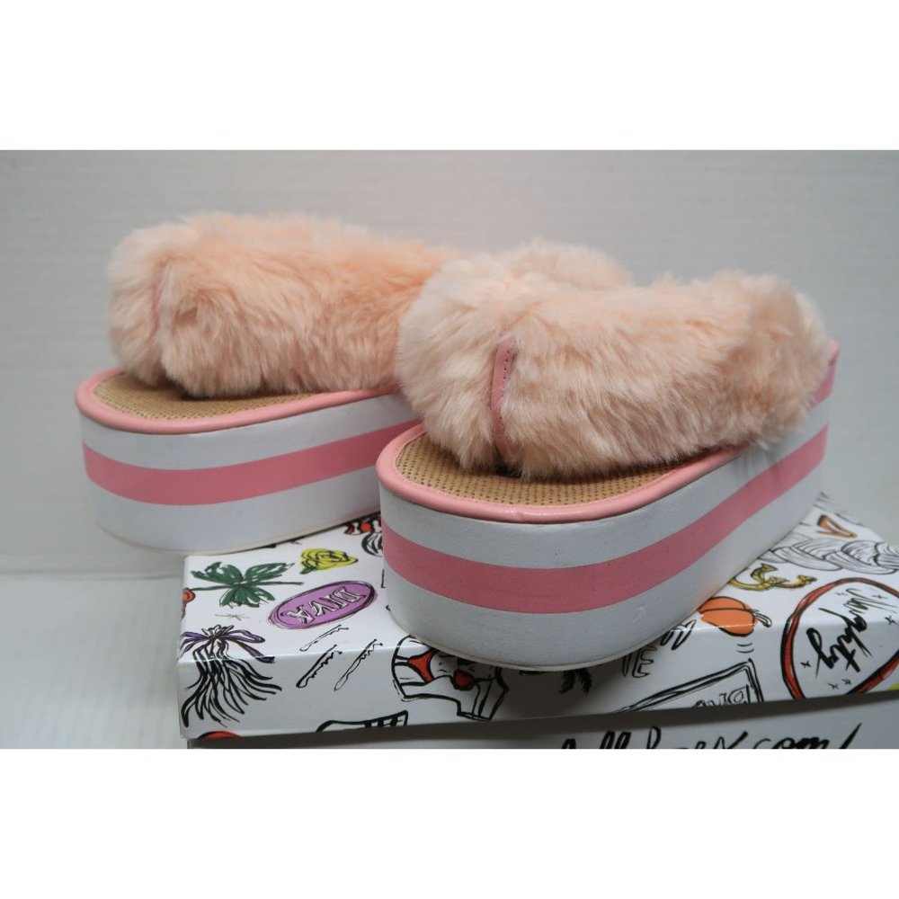 Jeffrey Campbell Fluffy Platform Flip Flops Slippers